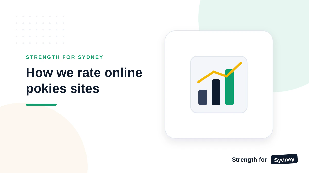 Strength for Sydney illustration titled How we rate online pokies sites