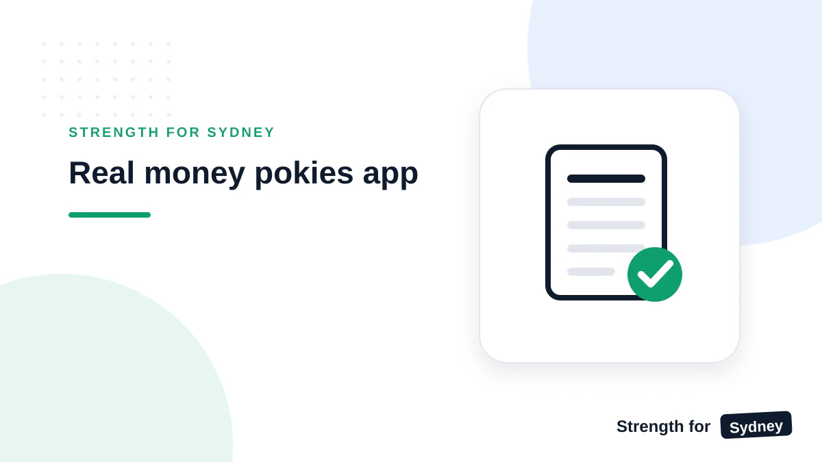Strength for Sydney illustration titled Real money pokies app