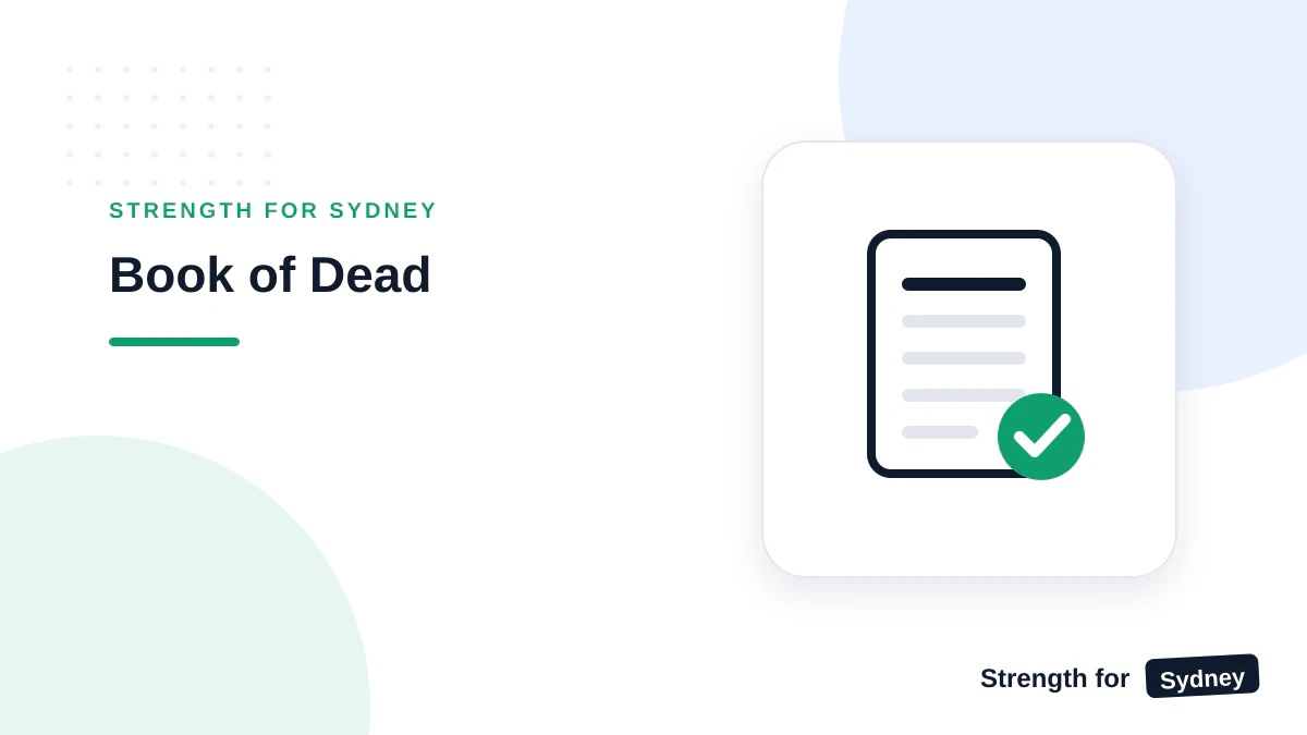 Strength for Sydney illustration titled Book of Dead