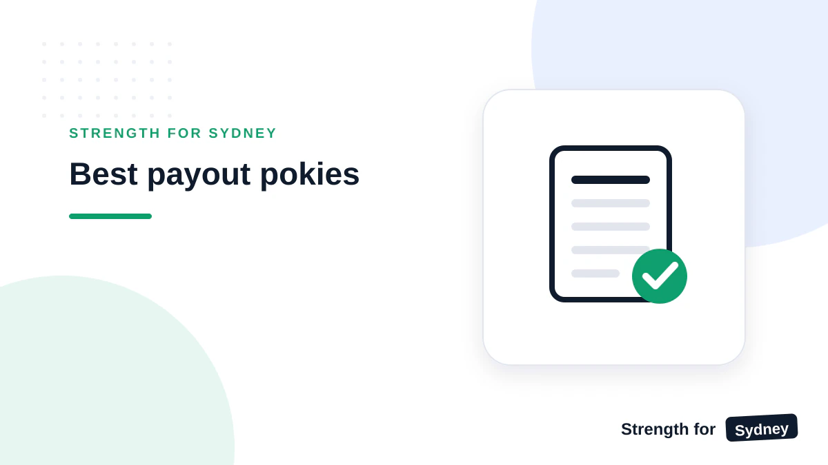 Strength for Sydney illustration titled Best payout pokies