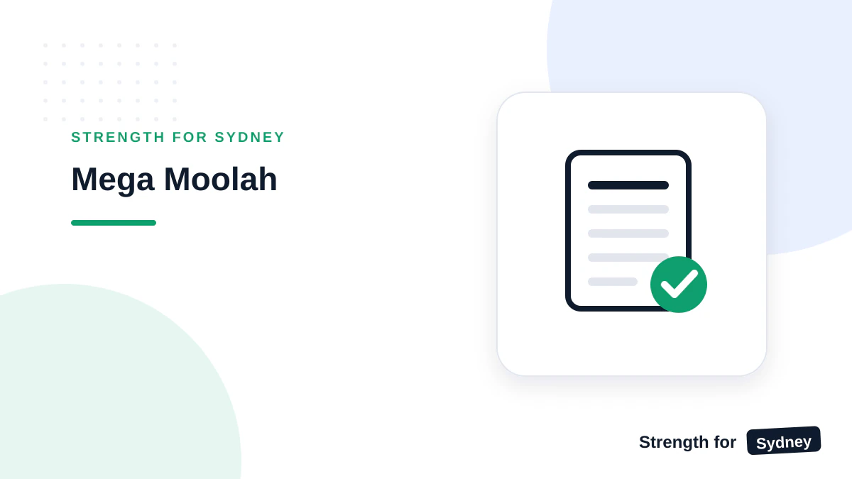 Strength for Sydney illustration titled Mega Moolah