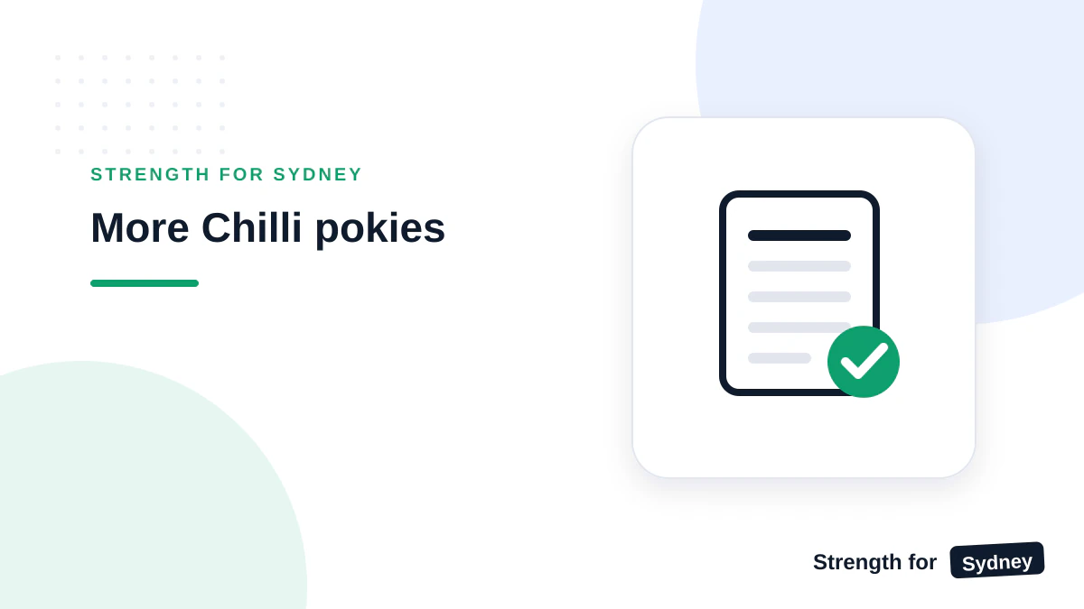 Strength for Sydney illustration titled More Chilli pokies