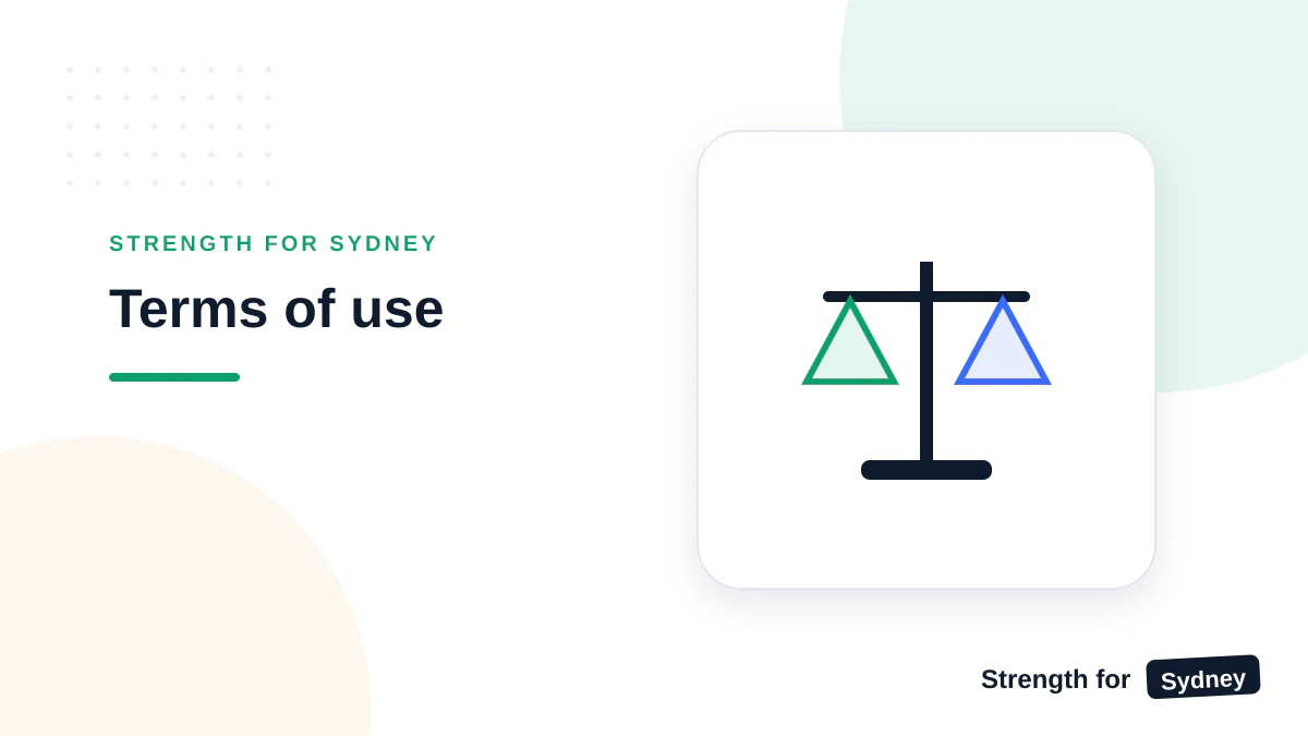 Strength for Sydney illustration titled Terms of use